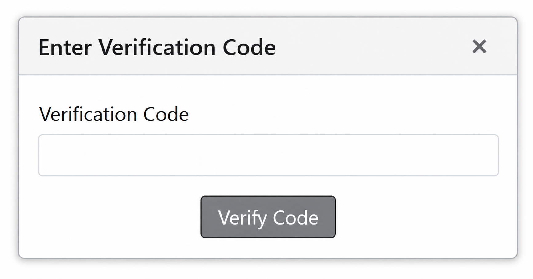 Enter Verification Code window