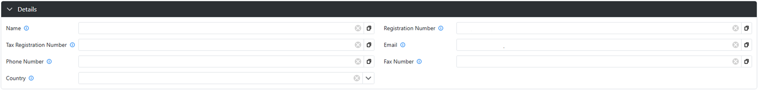 Tenant Details Section