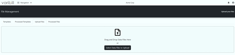 Upload Files tab