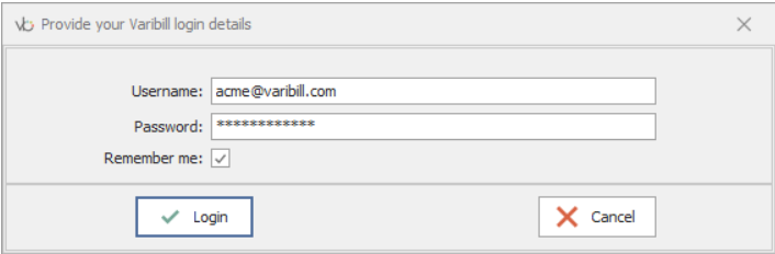Varibill Accounting Connector Login