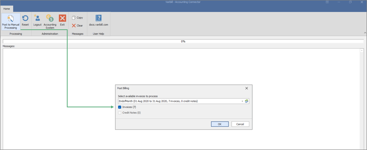 Varibill Accounting Connector Post Selection